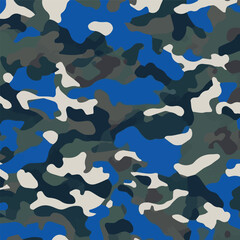 Camouflage seamless pattern. Trendy style camo, repeat print. Vector illustration. Khaki texture, perfect for military army design.
