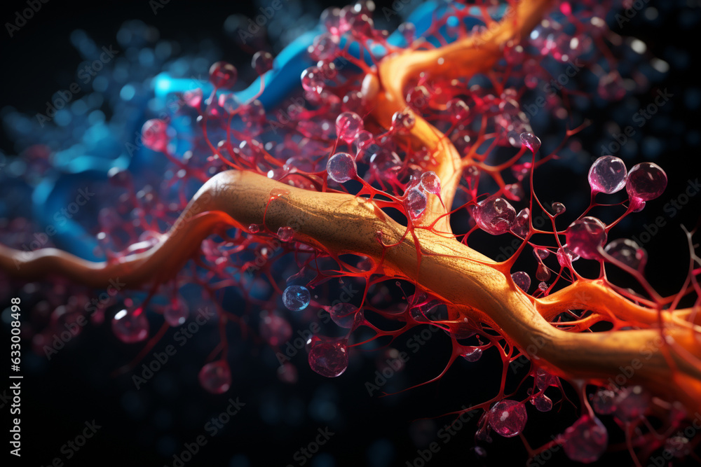 Poster  Artistic representation of intertwined neural connections creating an abstract image.  Generative AI technology.