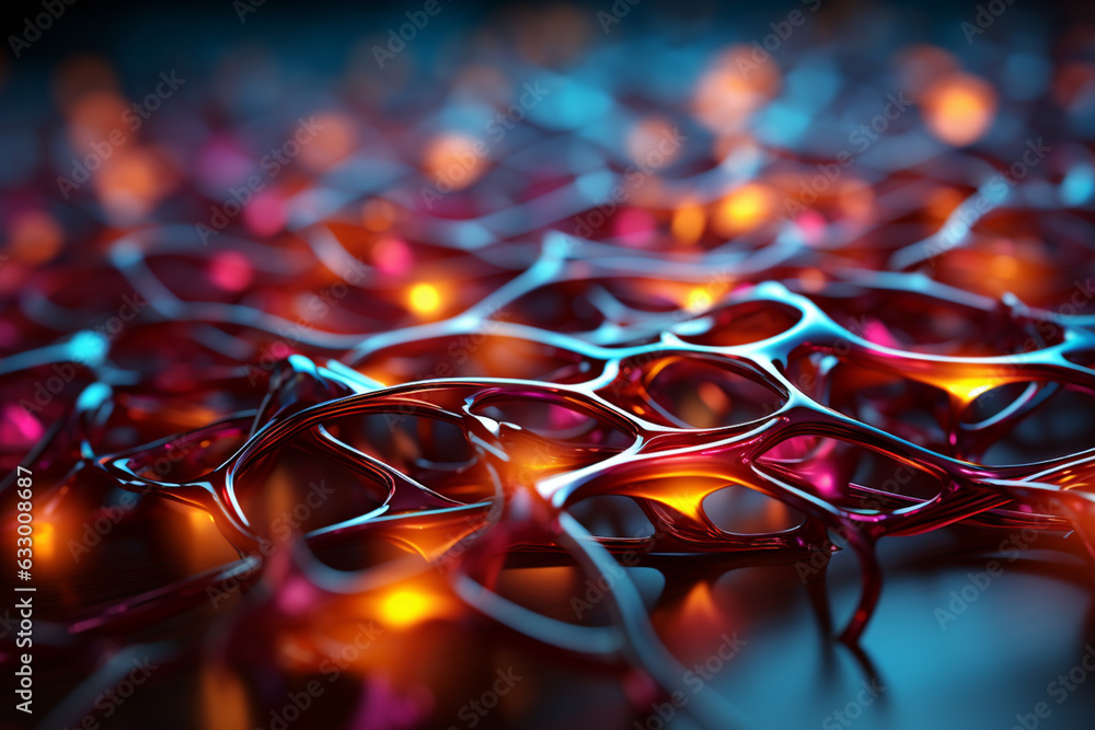 Poster schematic representation of neurons and their connections forming neural networks in the brain. gene