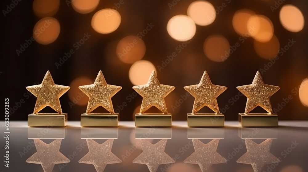 Canvas Prints 5 five golden stars for product rating reviews for websites and mobile applications