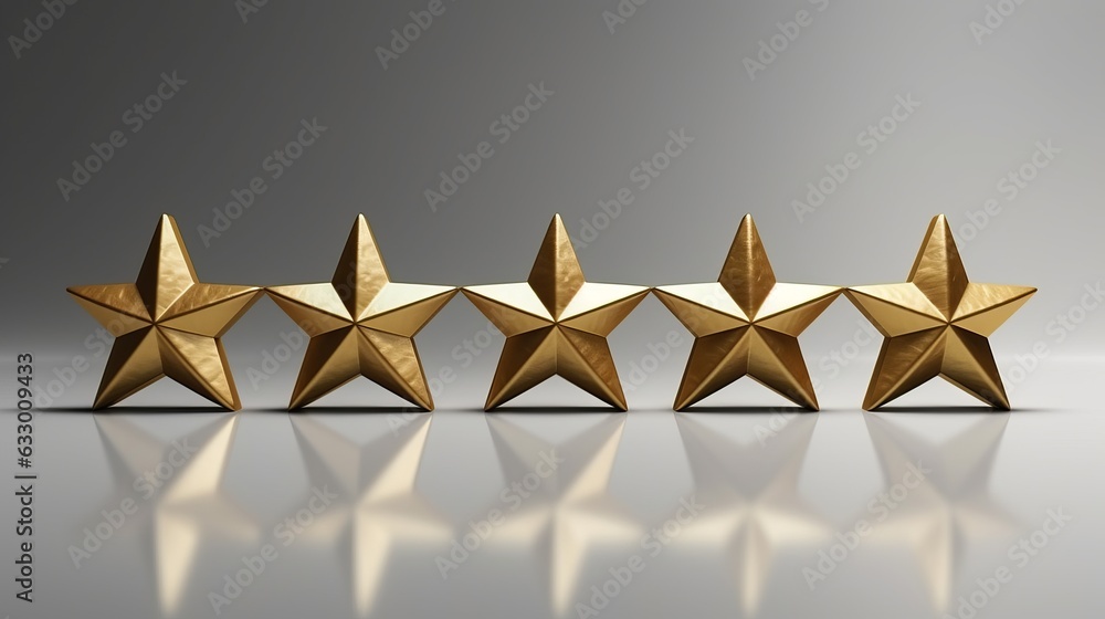 Canvas Prints 5 five golden stars for product rating reviews for websites and mobile applications