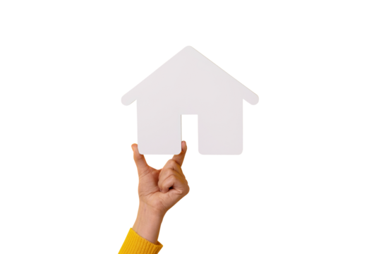 house in handisolated on transparent background, insurance concept