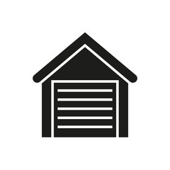 Garage black glyph icon on white background