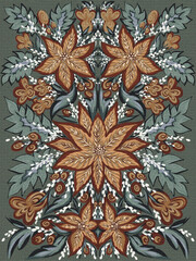 delicate ornament with flowers blooming
