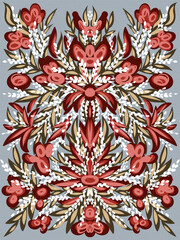 delicate ornament with flowers blooming
