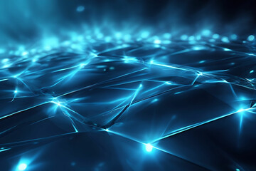 Obraz premium Abstract futuristic dark blue wave line background with glowing light effect.
