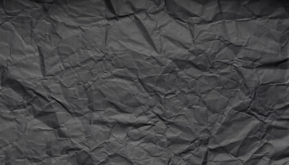 Paper texture, a sheet of black wrinkled paper