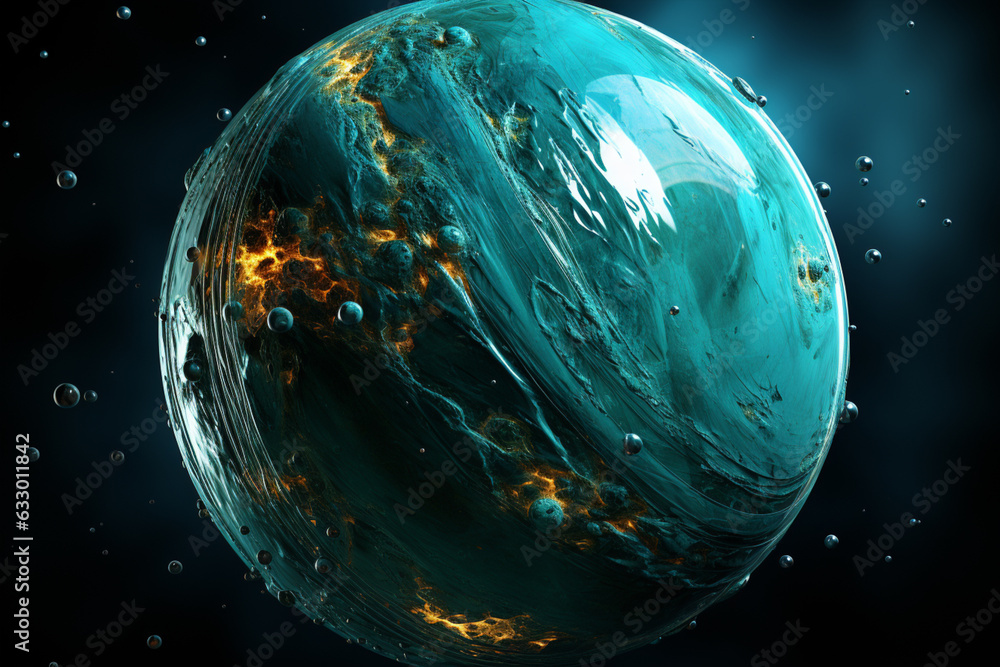 Poster A series of images compiled to create a time-lapse video showing Uranus' peculiar rotation on its side, emphasizing its axial tilt.  Generative AI technology.