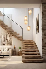 Gardinen Amazing Interior Design of a Modern and Luxurious Apartment with Wooden Stairs and Beautiful Walls. © Boss