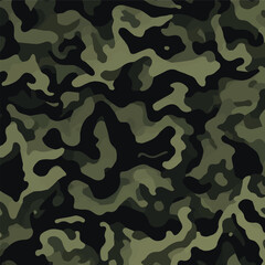 Camouflage seamless pattern. Trendy style camo, repeat print. Vector illustration. Khaki texture, perfect for military army design.