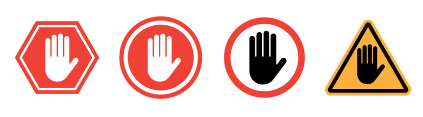 hand sign stop road traffic sign