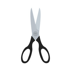 Big scissors flat illustration isolated on white background