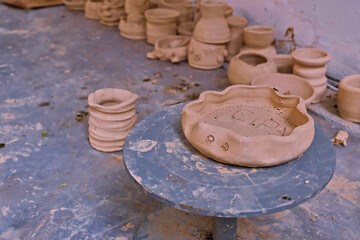 the activity of making handicrafts from clay or often called pottery class and some of the results