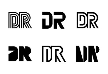 Fototapeta premium Set of letter DR logos. Abstract logos collection with letters. Geometrical abstract logos