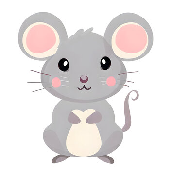 Cute Mouse Cartoon Vector Illustration 