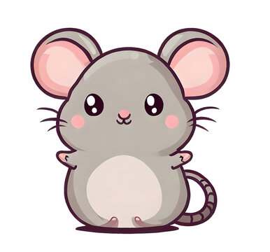Cute Mouse Cartoon Vector Illustration 