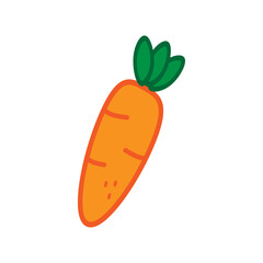Carrot icon, illustration. Orange fruit carrot isolated on white