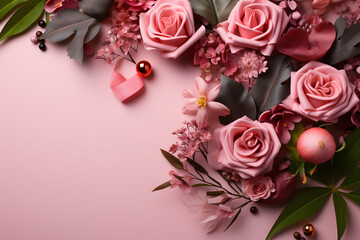 pink roses on pink background