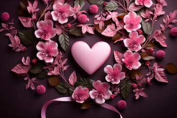 heart and flowers