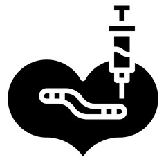 HEARTWORM TREATMENT line icon,linear,outline,graphic,illustration
