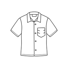 Doodle illustration of shirt isolated on white background