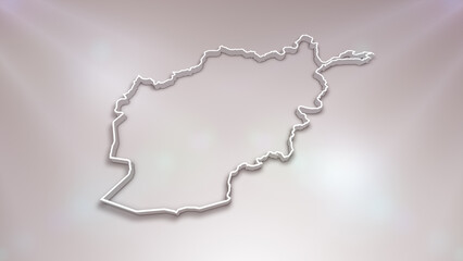Afghanistan 3D Map on White Background, 
Useful for Politics, Elections, Travel, News and Sports Events