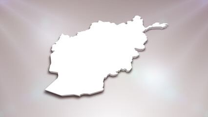 Afghanistan 3D Map on White Background, 
Useful for Politics, Elections, Travel, News and Sports Events