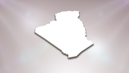 Algeria 3D Map on White Background, 
Useful for Politics, Elections, Travel, News and Sports Events