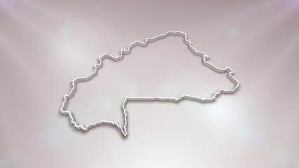 Burkina Faso 3D Map on White Background, 
Useful for Politics, Elections, Travel, News and Sports Events
