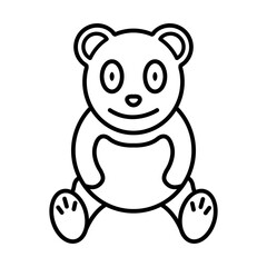 Little bear single icon in outline style