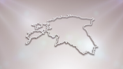 Estonia 3D Map on White Background, 
Useful for Politics, Elections, Travel, News and Sports Events
