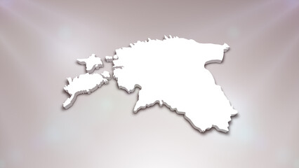 Estonia 3D Map on White Background, 
Useful for Politics, Elections, Travel, News and Sports Events
