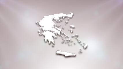 Greece 3D Map on White Background, 
Useful for Politics, Elections, Travel, News and Sports Events
