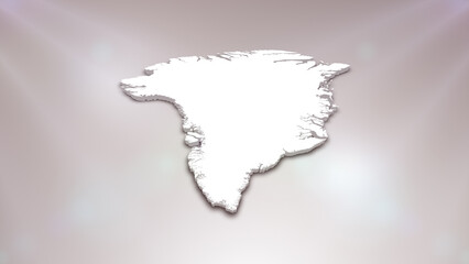 Greenland 3D Map on White Background, 
Useful for Politics, Elections, Travel, News and Sports Events
