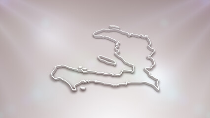 Haiti 3D Map on White Background, 
Useful for Politics, Elections, Travel, News and Sports Events