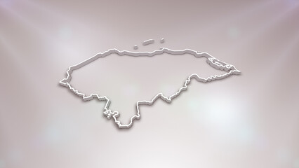 Honduras 3D Map on White Background, 
Useful for Politics, Elections, Travel, News and Sports Events