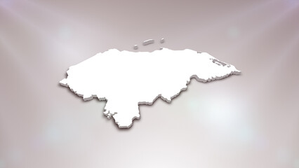Honduras 3D Map on White Background, 
Useful for Politics, Elections, Travel, News and Sports Events