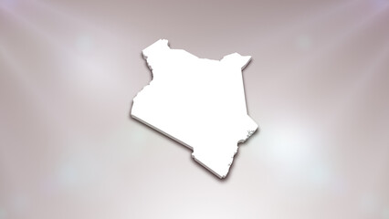 Kenya 3D Map on White Background, 
Useful for Politics, Elections, Travel, News and Sports Events