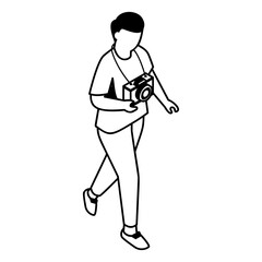 Photography On My Leisure Time isometric Concept, freelance Photographer Vector Icon Design, Free time activities Symbol, Extracurricular activity Sign, hobbies interests Stock Illustration