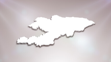 Obraz premium Kyrgyzstan 3D Map on White Background, Useful for Politics, Elections, Travel, News and Sports Events