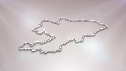 Kyrgyzstan 3D Map on White Background, 
Useful for Politics, Elections, Travel, News and Sports Events