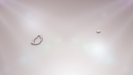 Mauritius 3D Map on White Background, 
Useful for Politics, Elections, Travel, News and Sports Events