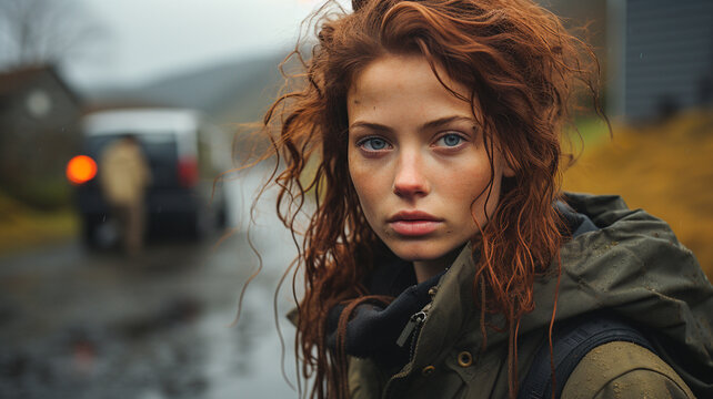 Scene from an intense drama. Depicting very tense emotions, suspenseful situation and has the feeling of a murder mystery set in a Nordic country.