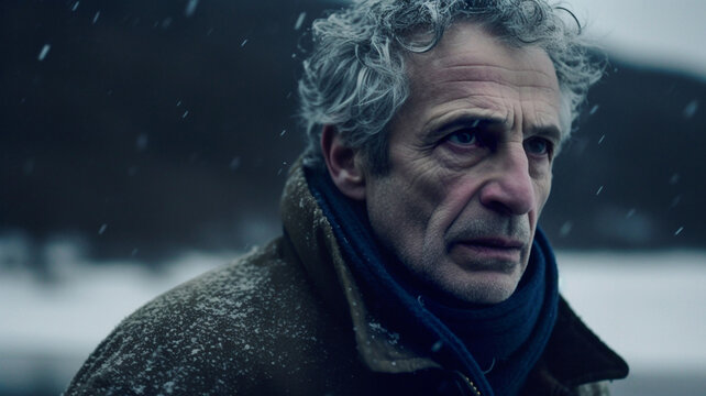 Scene from an intense drama. Depicting very tense emotions, suspenseful situation and has the feeling of a murder mystery set in a Nordic country.