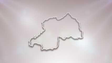 Rwanda 3D Map on White Background, 
Useful for Politics, Elections, Travel, News and Sports Events

