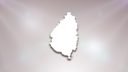 Saint Lucia 3D Map on White Background, 
Useful for Politics, Elections, Travel, News and Sports Events

