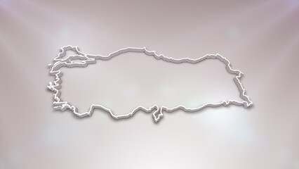 Turkey 3D Map on White Background, 
Useful for Politics, Elections, Travel, News and Sports Events
