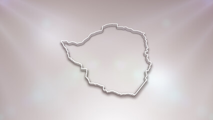 Zimbabwe 3D Map on White Background, 
Useful for Politics, Elections, Travel, News and Sports Events
