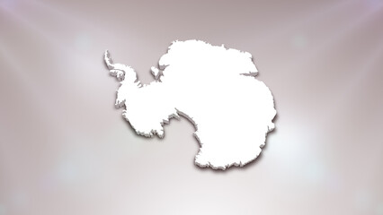 Antarctica 3D Map on White Background, 
Useful for Politics, Elections, Travel, News and Sports Events
