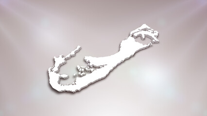 Bermuda 3D Map on White Background, 
Useful for Politics, Elections, Travel, News and Sports Events
